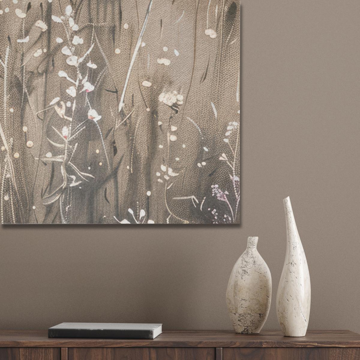 AKUSTIKBILD Blumen - Rosa - Modern - Beige Wanddeko 70x100 cm - Beige, Kunststoff (70/100/0.9cm) - MuchoWow
