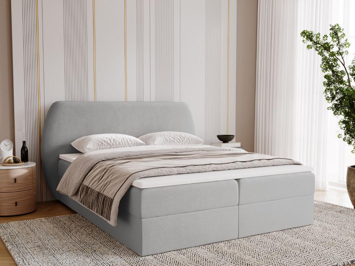 BOXBETT Bogota 140x200 Hellgrau - Hellgrau, Holz/Textil (140/200cm) - Graingold