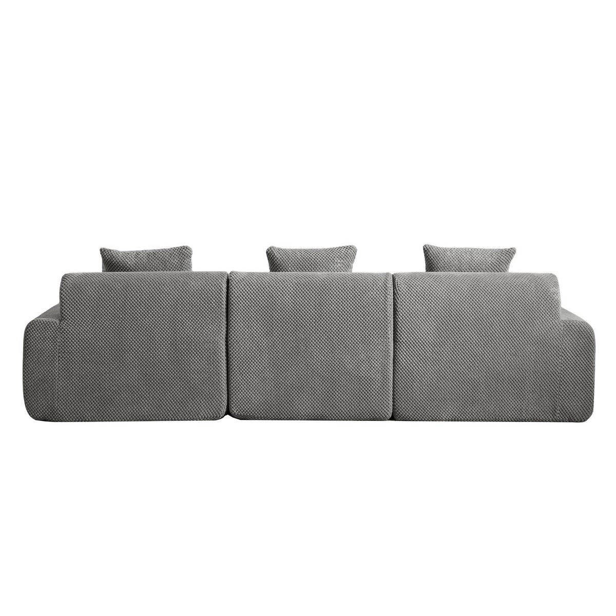 ECKSOFA 266cm L-Form Grau 3-Sitzer ohne Montage - Grau, Textil (266/176cm) - Urban Meuble