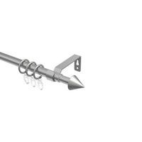 GARDINENSTANGE / TELESKOPSTANGE Hera Cone 70-120 cm, 1-läufig, 16/13 mm Ø Silbergrau - Silberfarben/Alufarben, Kunststoff/Metall (120cm) - INTERDECO