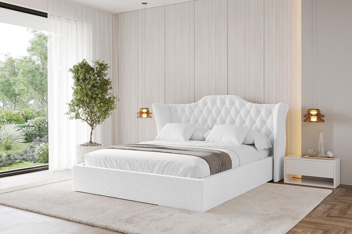 POLSTERBETT mit Bettkasten und Lattenrost, Boxbett ohne Matratze - ZORAN 140x200 Weiß - Weiß, Holzwerkstoff/Textil (140/200cm) - ALTDECOR