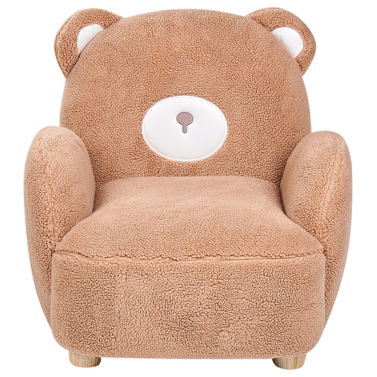 KINDERSESSEL Teddybär Bouclé Braun Boo - Braun, Textil (58/56/62cm) - Beliani