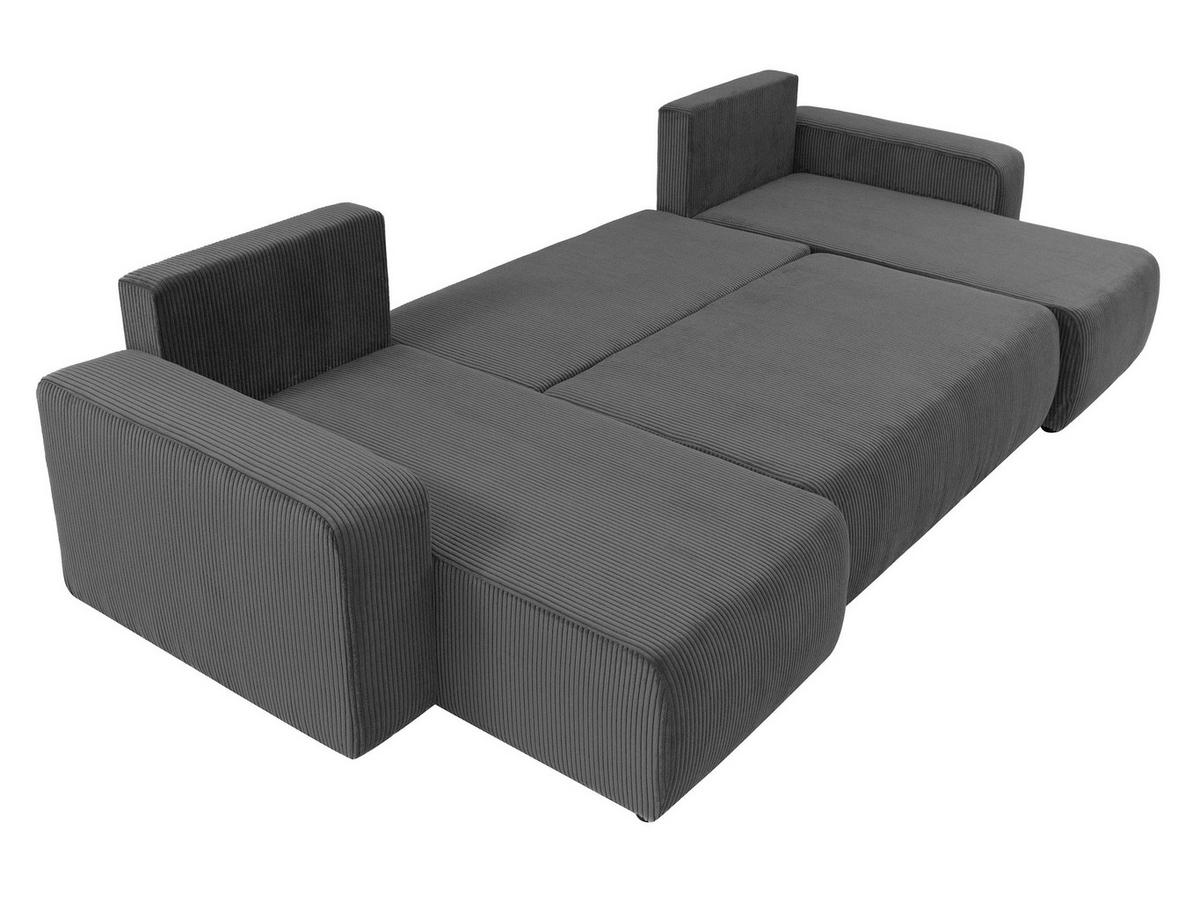 WOHNLANDSCHAFT Piano U Cord - Schwarz/Grau, Holz/Kunststoff (312/82/145cm) - MIRJAN24