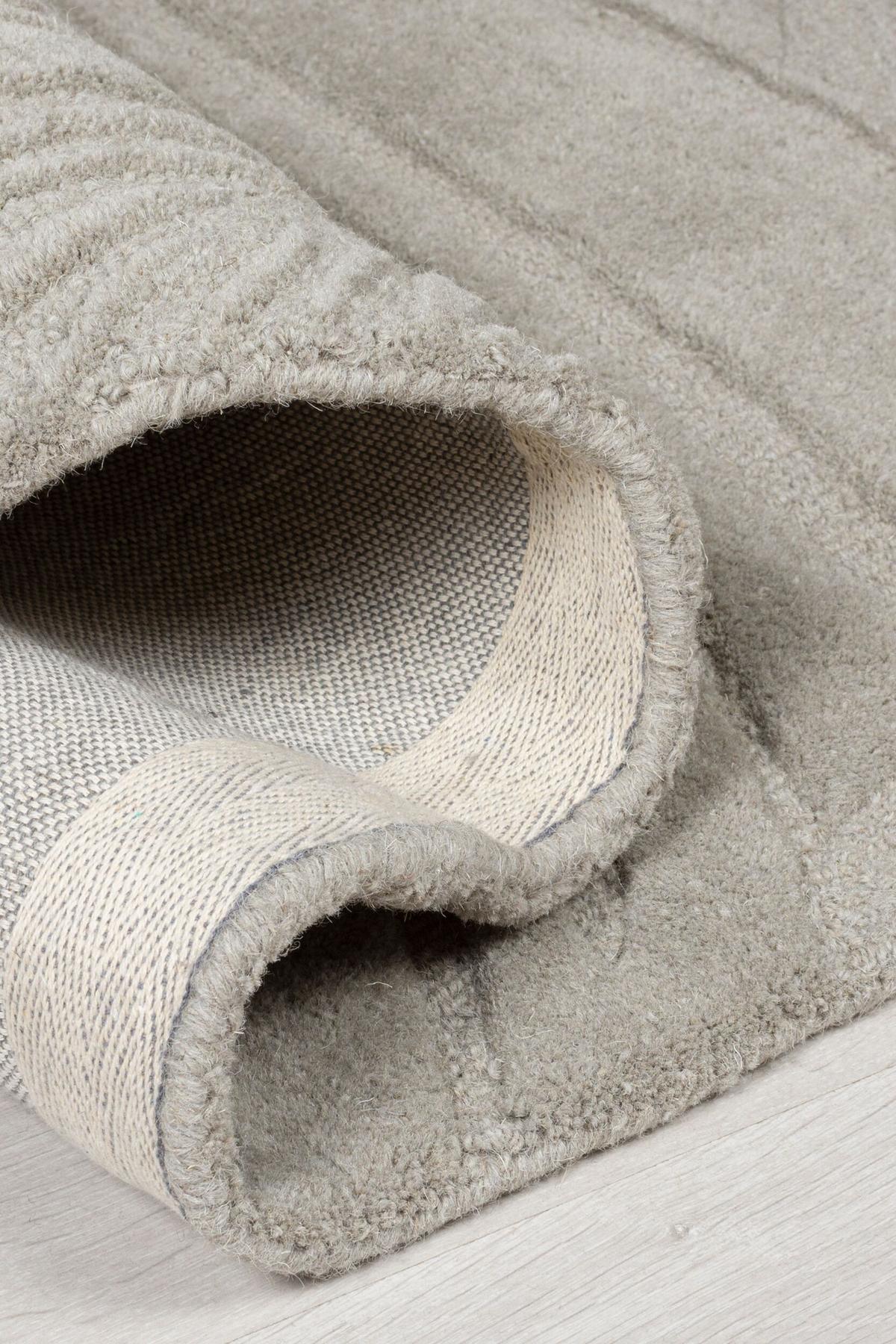 WOLLTEPPICH LEVEN, floral, Grau, 120 x 170 cm - Grau, Textil (120/170cm) - KADIMA DESIGN