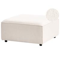 OTTOMANE Bouclé Cremeweiß Ardal - Creme/Schwarz, Textil (88/43/88cm) - Beliani