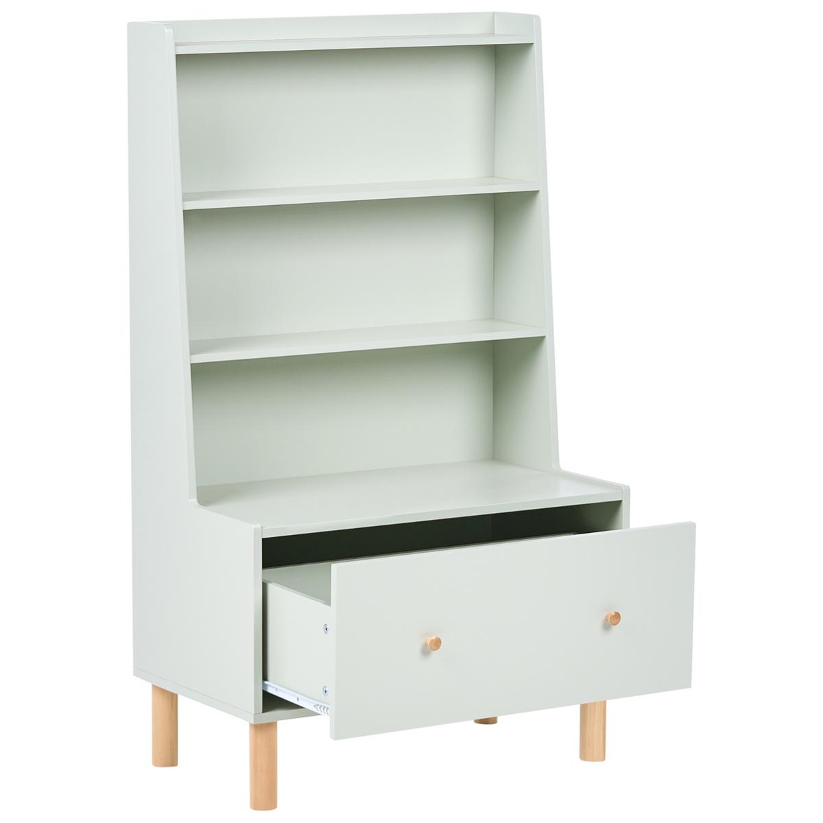 BÜCHERREGAL mit 3 Ebenen 120 cm Hellgrün Quilpie - Hellgrün, Holzwerkstoff (70/120/40cm) - Beliani