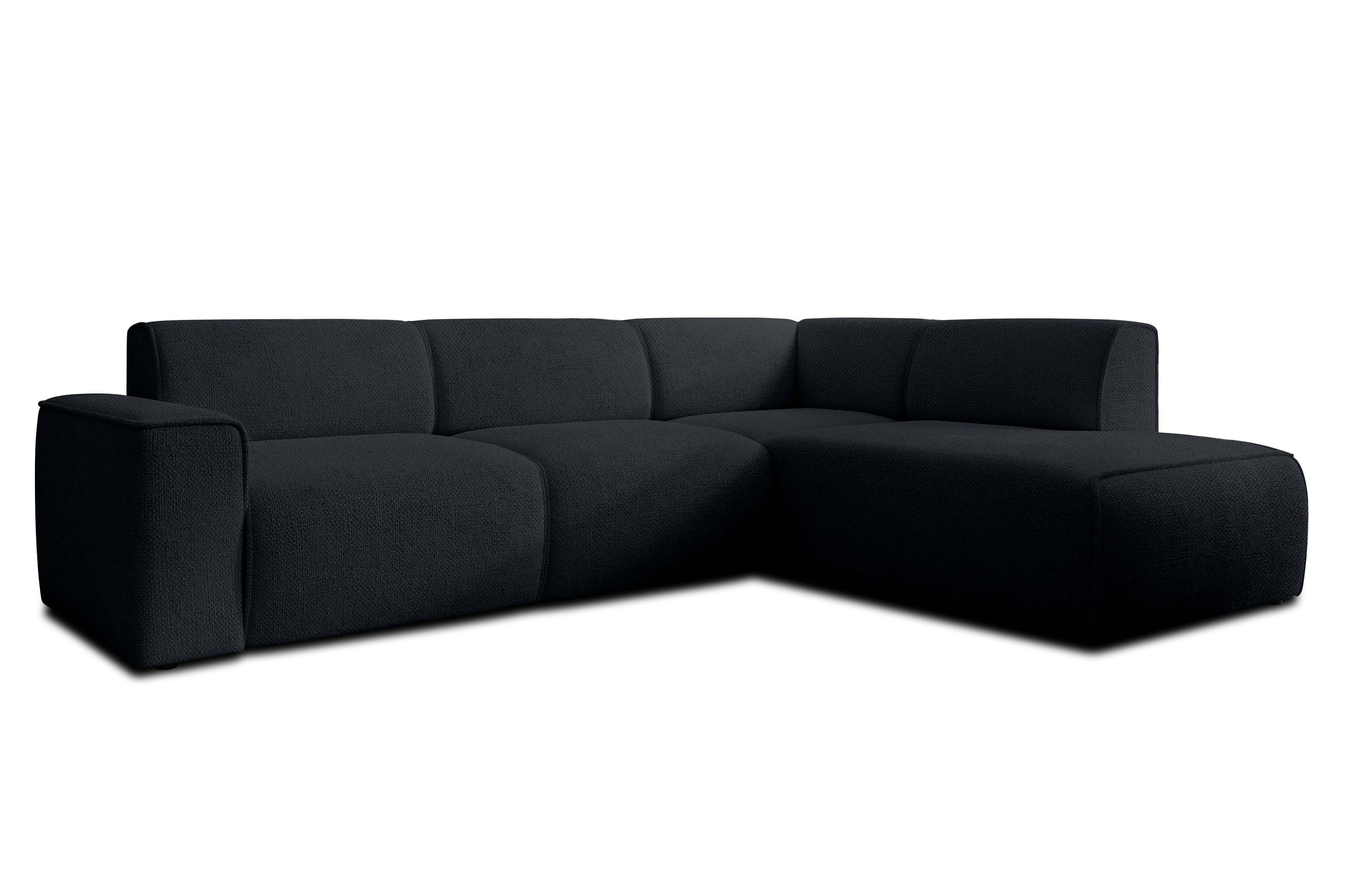 ECKSOFA L Form Didim Dunkelgrau 292/220/78 cm – großes Sofa stilvoll & bequem R - Schwarz, Kunststoff/Textil (292/220cm) - AX Living