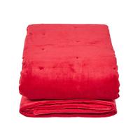SAMT-KUSCHELDECKE 150/200 cm, Baumwolle wattiert - Rot, Textil (150/200cm) - Homescapes