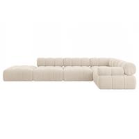 ECKSOFA modulares Sofa Felto-L2 - 380x190x70 cm Beige Cord - Beige, Holzwerkstoff/Textil (380/190cm) - ALTDECOR