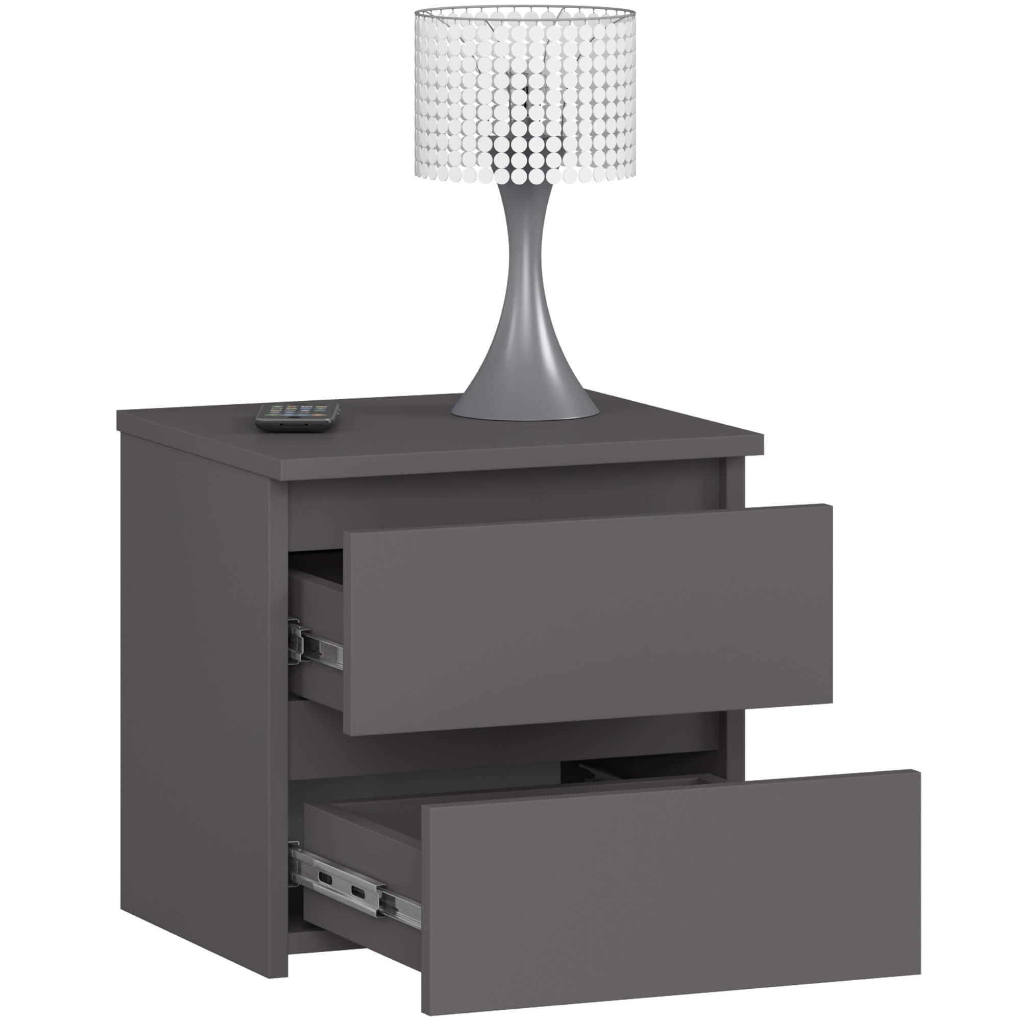 NACHTTISCH Graphit Grau 40/40/35 - Graphitfarben, Holzwerkstoff (40/40/35cm) - RAUMHIRSCH FURNITURE