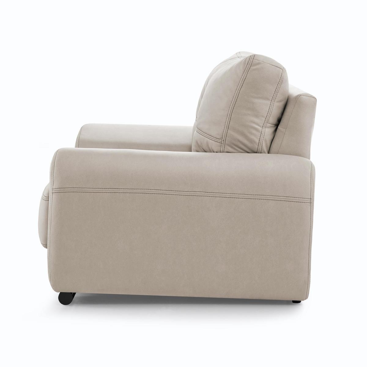 3-SITZER SOFA Omega aus Kunstleder, Beige - Beige/Schwarz, Leder (225/88/98cm) - Beautysofa