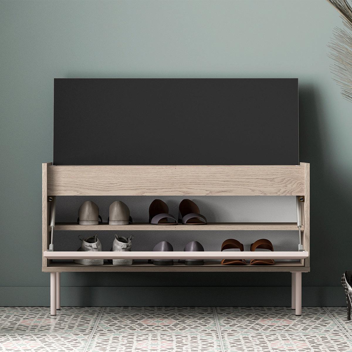 SCHUHMÖBEL Alos Kaschmir und Holz - Beige, Holzwerkstoff (90/55/34cm) - Petits-meubles