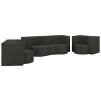 SITZGARNITUR SANOA 2+1+1 - Dunkelgrau Cord - Dunkelgrau, Textil (200/68/100cm) - MKS