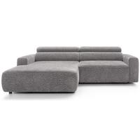 ECKSOFA Fando Hellgrau Chenille - Hellgrau/Schwarz, Kunststoff/Textil (252/182cm) - Selsey