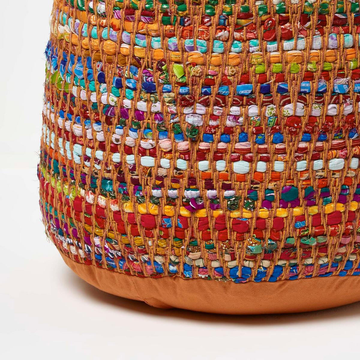 SITZPOUF rund, bunt gemustert 40/40/45 cm - Multicolor, Textil (45/40/45cm) - Homescapes