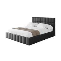 POLSTERBETT mit Bettkasten und Lattenrost, Boxbett ohne Matratze - AMEA 160x200 Schwarz Kunstleder - Schwarz Hochglanz, Holzwerkstoff/Textil (160/200cm) - ALTDECOR