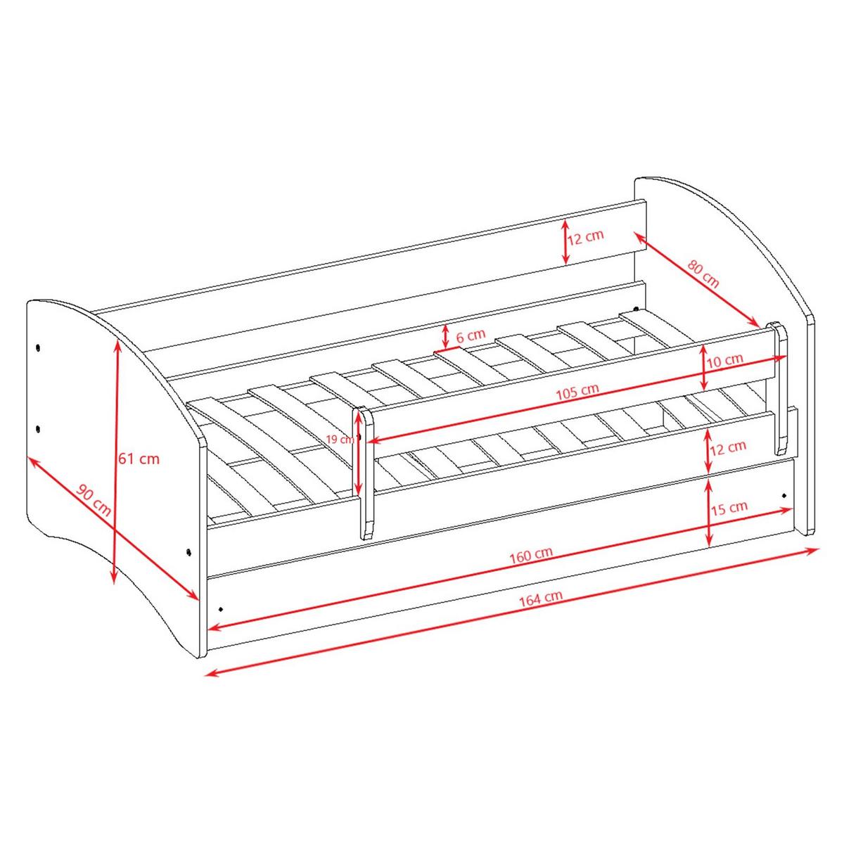 KINDERBETT mit Schublade Winterschwestern und Matratze 160/80 - Rosa, Holzwerkstoff (80/160cm) - RAUMHIRSCH FURNITURE