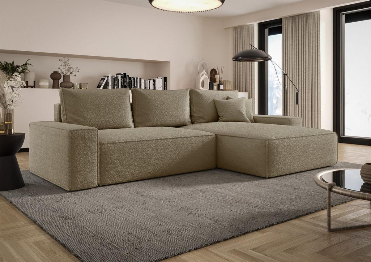 ECKSOFA Walken Mit Schlaffunktion - Braun, Holzwerkstoff/Textil (280/185cm) - Fun Möbel