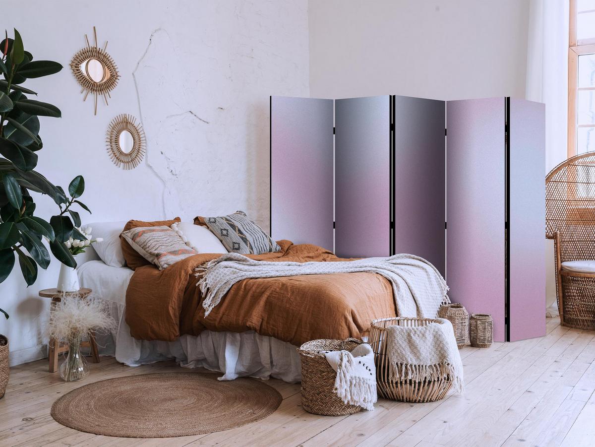 PARAVENT Akustik 5-tlg 225x172 cm Komplexer Farbverlauf - Lila, Holz/Textil (225/172/3cm) - Muralo