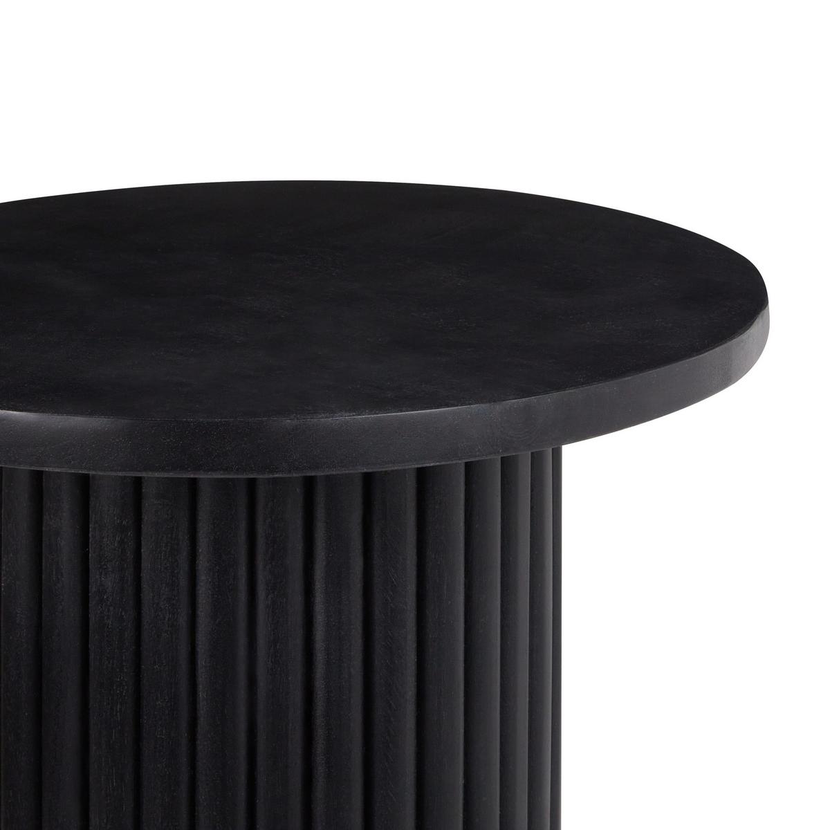 COUCHTISCH Mangoholz schwarz rund 50 cm Lemont - Schwarz, Holz (50/50/40cm) - Beliani