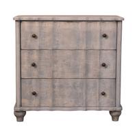 KOMMODE mit Acid-Wash-Finish, 3 Schubladen, runde Füße, grau - Braun/Grau, Naturmaterialen/Holz (85/83/40cm) - Artisan Furniture