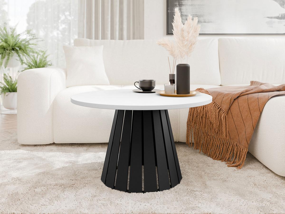 COUCHTISCH Circolo - Schwarz/Weiß, Holzwerkstoff/Metall (75/75/43cm) - MIRJAN24