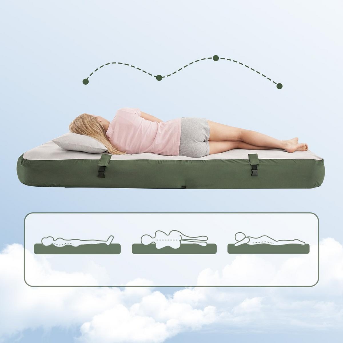 CAMPINGBETT mit Zelt und aufblasbarer Matratze OGS32-II - Ahornfarben, Fell (193/86cm) - SoBuy