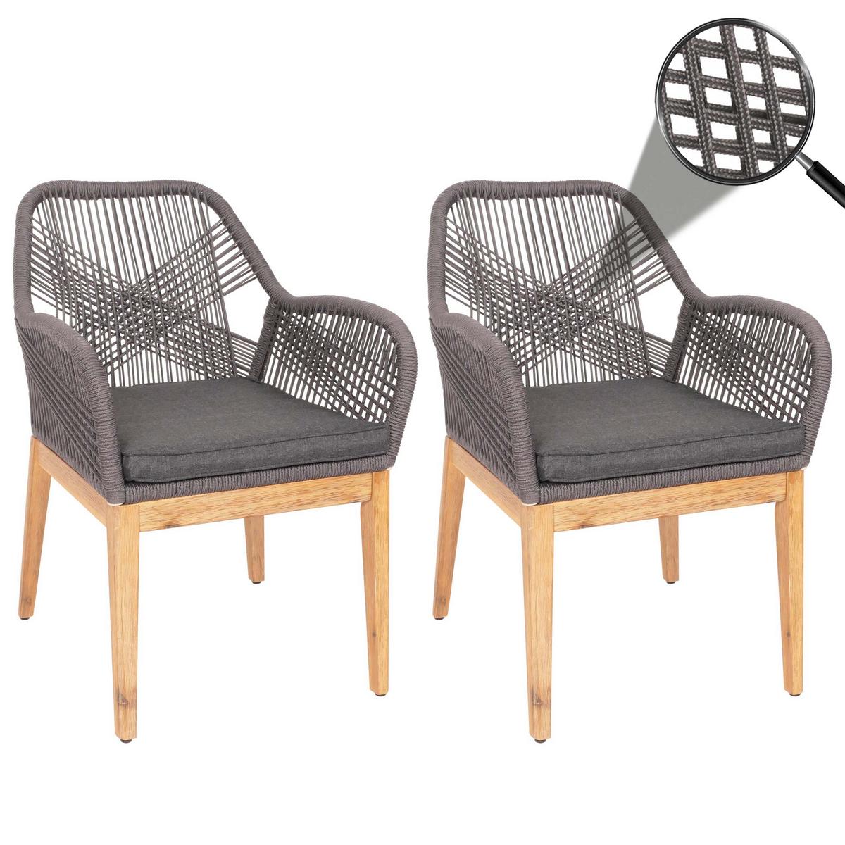 GARTENSTUHL H56B Grau - Grau, Holz (58/85/59cm) - MCW