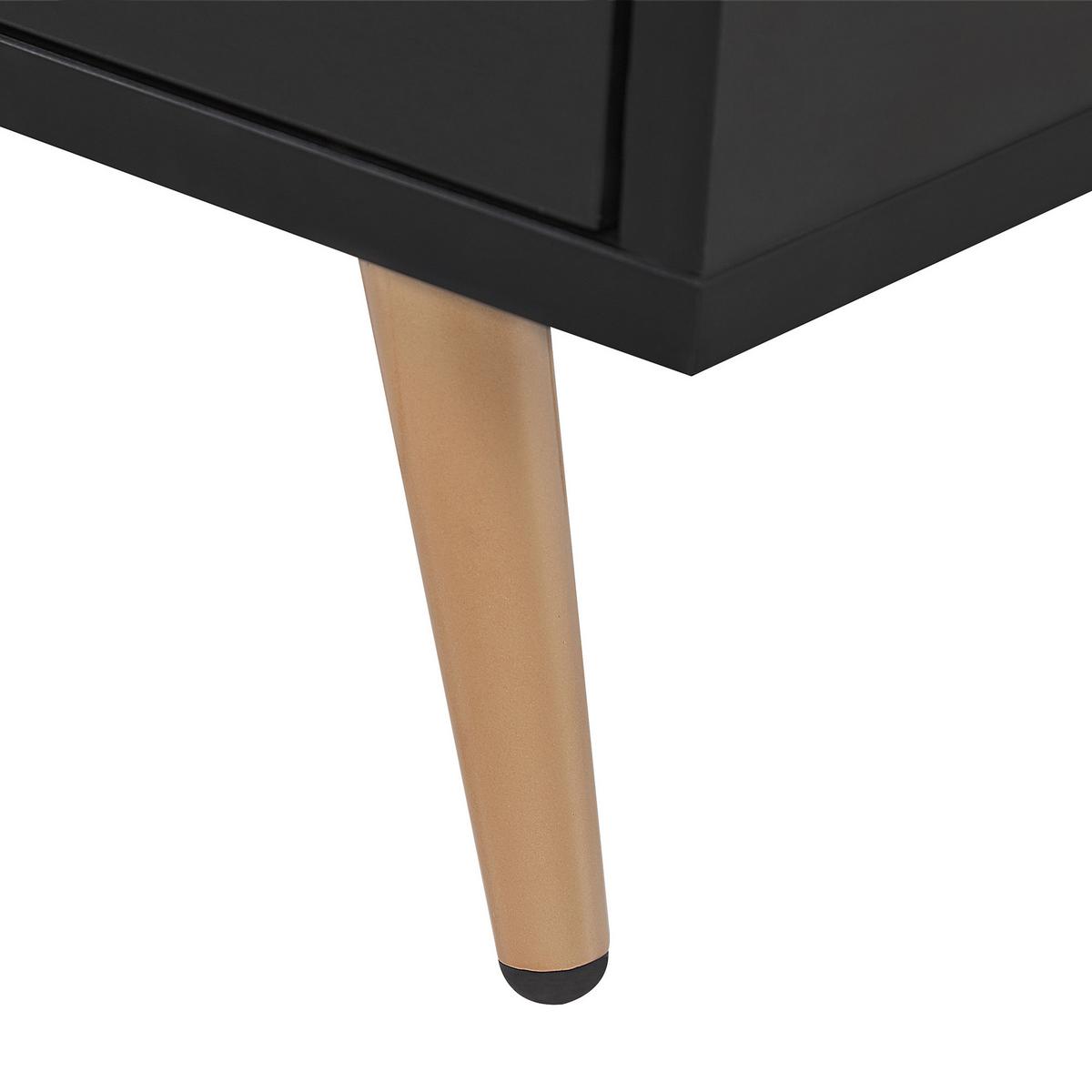 TV-MÖBEL Schwarz, Gold INDIO 40/166/57 cm - Schwarz, Holzwerkstoff (166/57/40cm) - Beliani