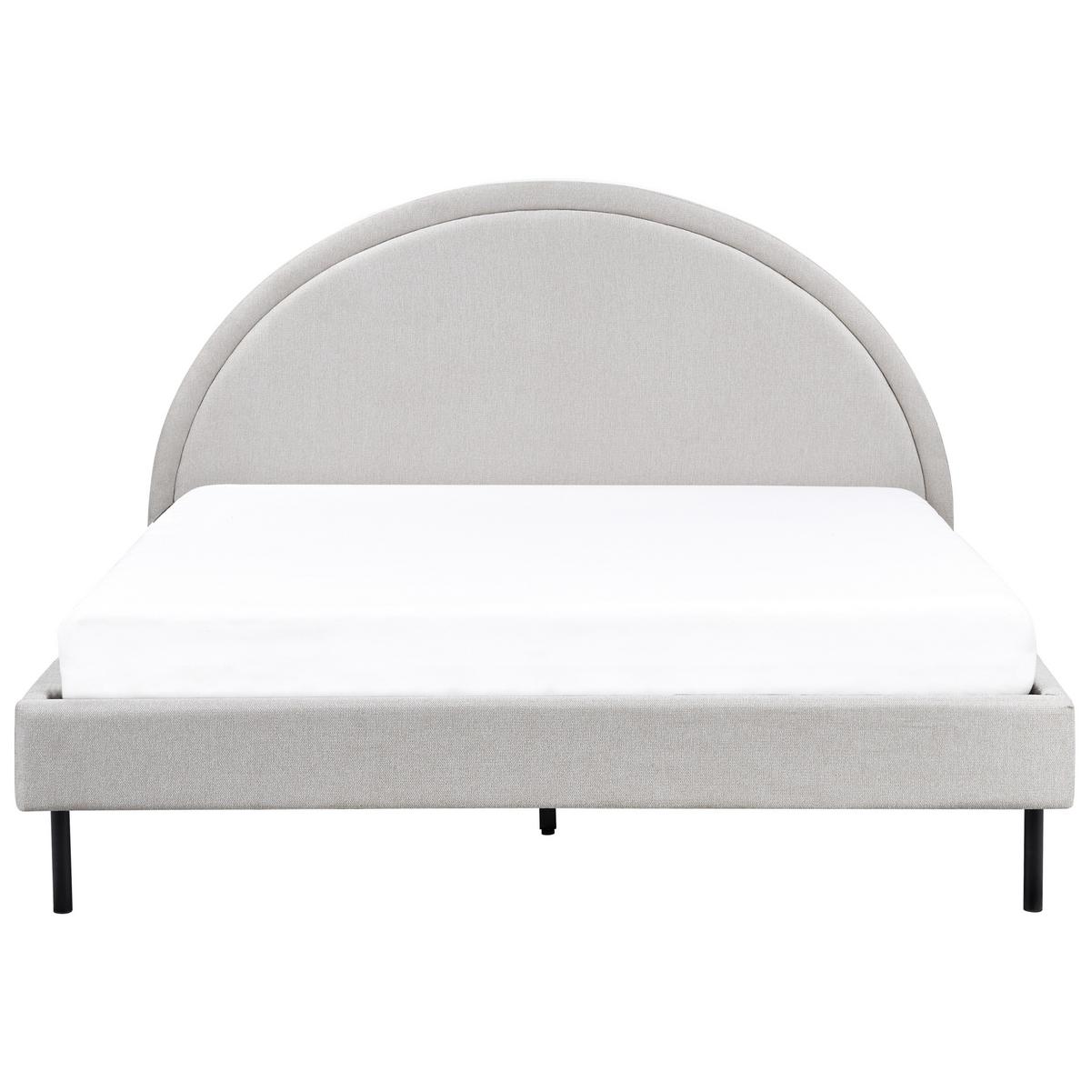 BETT mit Lattenrost 160x200 cm Grau Margut - Hellgrau, Textil (160/200cm) - Beliani