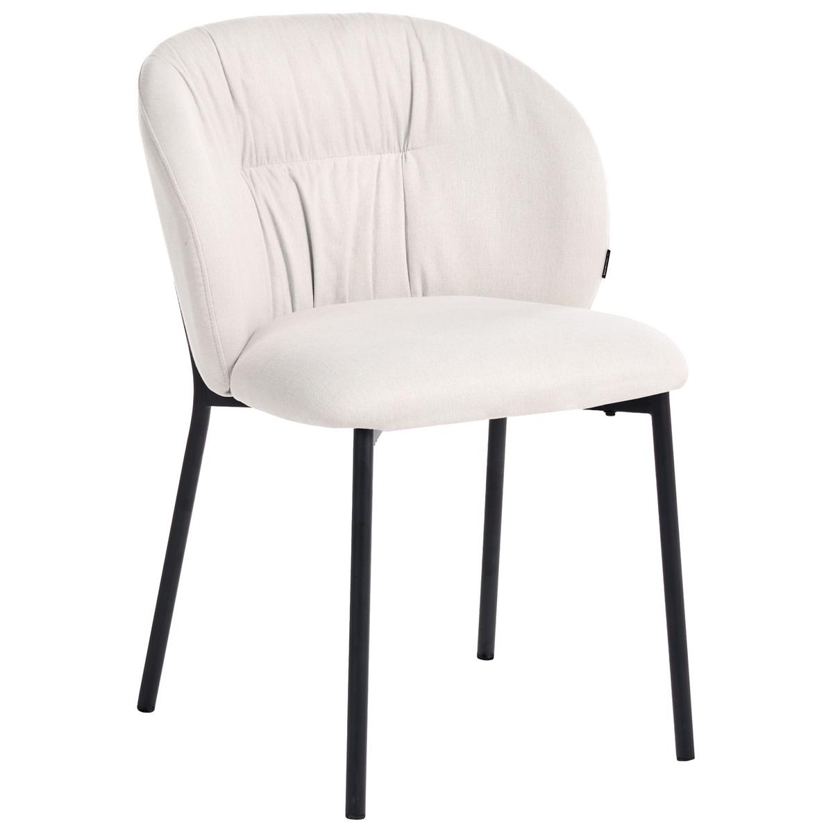 ESSZIMMERSTUHL 2er Set Stoff Hellbeige Mesa - Beige/Schwarz, Textil (55/80/59cm) - Beliani