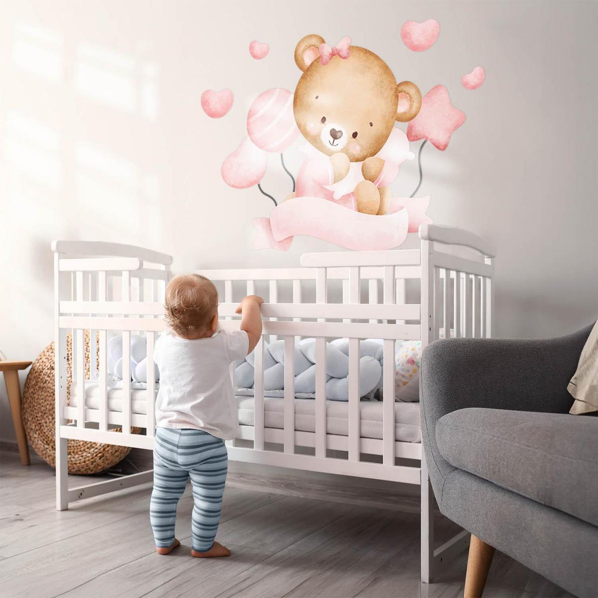 WANDAUFKLEBER 80x119cm - Süßer Bär - Multicolor, Kunststoff (80/119/0.1cm) - Wallfluent