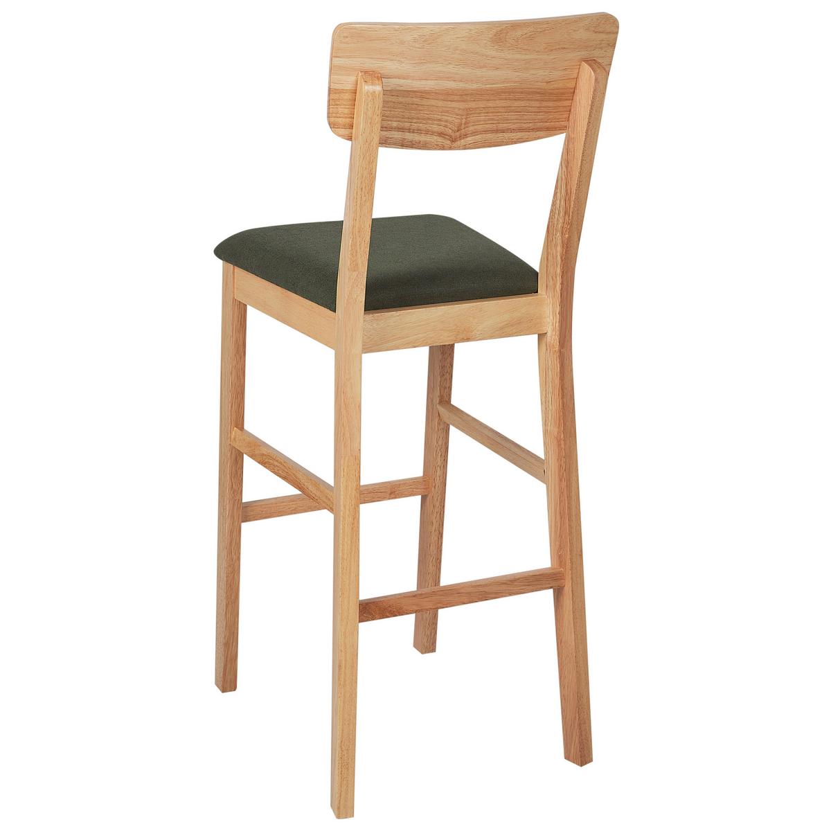 BARSTÜHLEN 2er-Set Dunkelgrün Ambler - Dunkelgrün/Braun, Holz (44/113/53cm) - Beliani