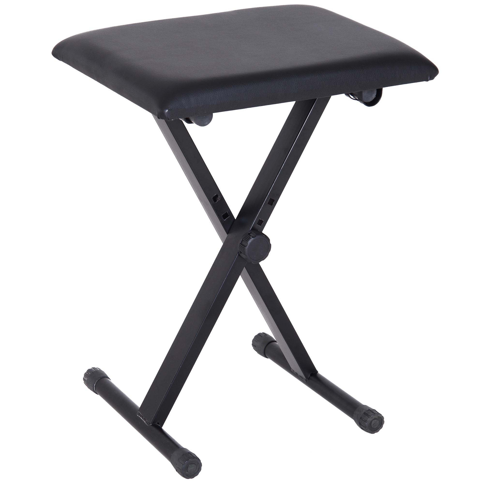 KLAVIERHOCKER Klavierbank zusammenklappbar höhenverstellbar Hocker Schwarz - Schwarz, Metall (29/47/39cm) - HOMCOM