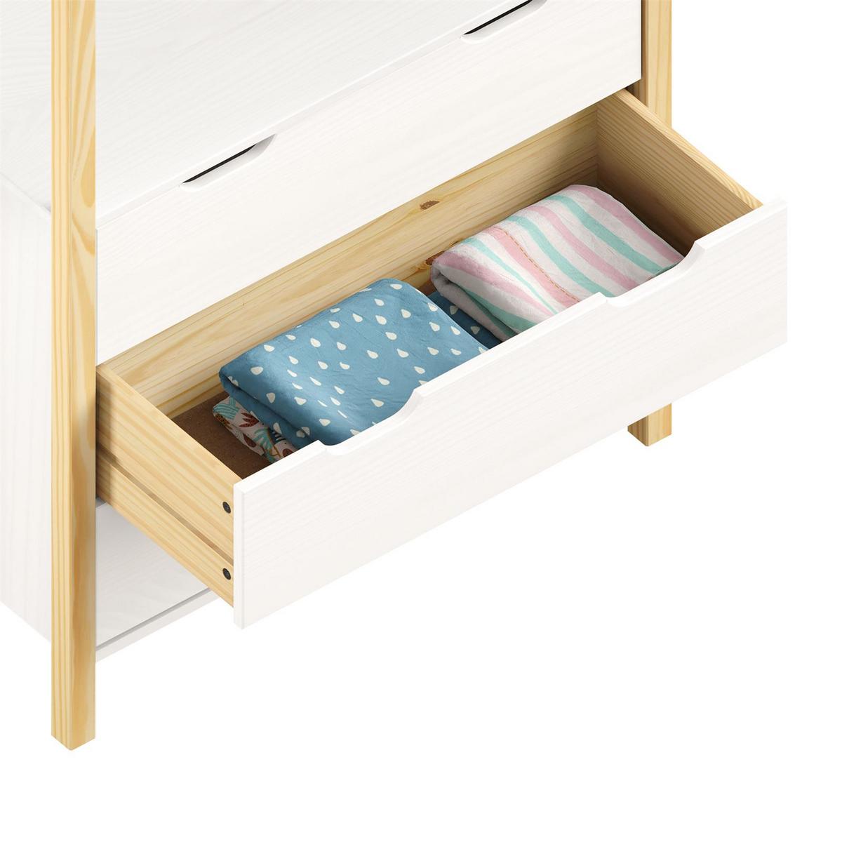 KOMMODE AMIRA natur/weiß - Naturfarben/Weiß, Holz (83/152/41cm) - IDIMEX