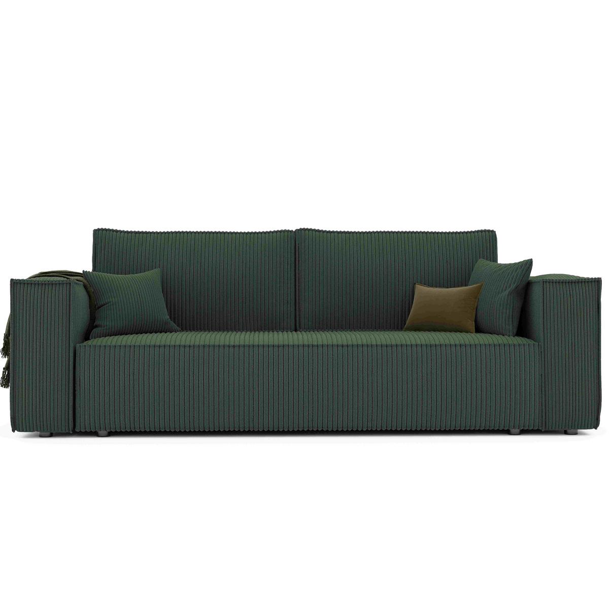 SOFA mit Schlaffunktion und Bettkasten, Grün - Grün, Holzwerkstoff/Textil (240/84/105cm) - Idohome