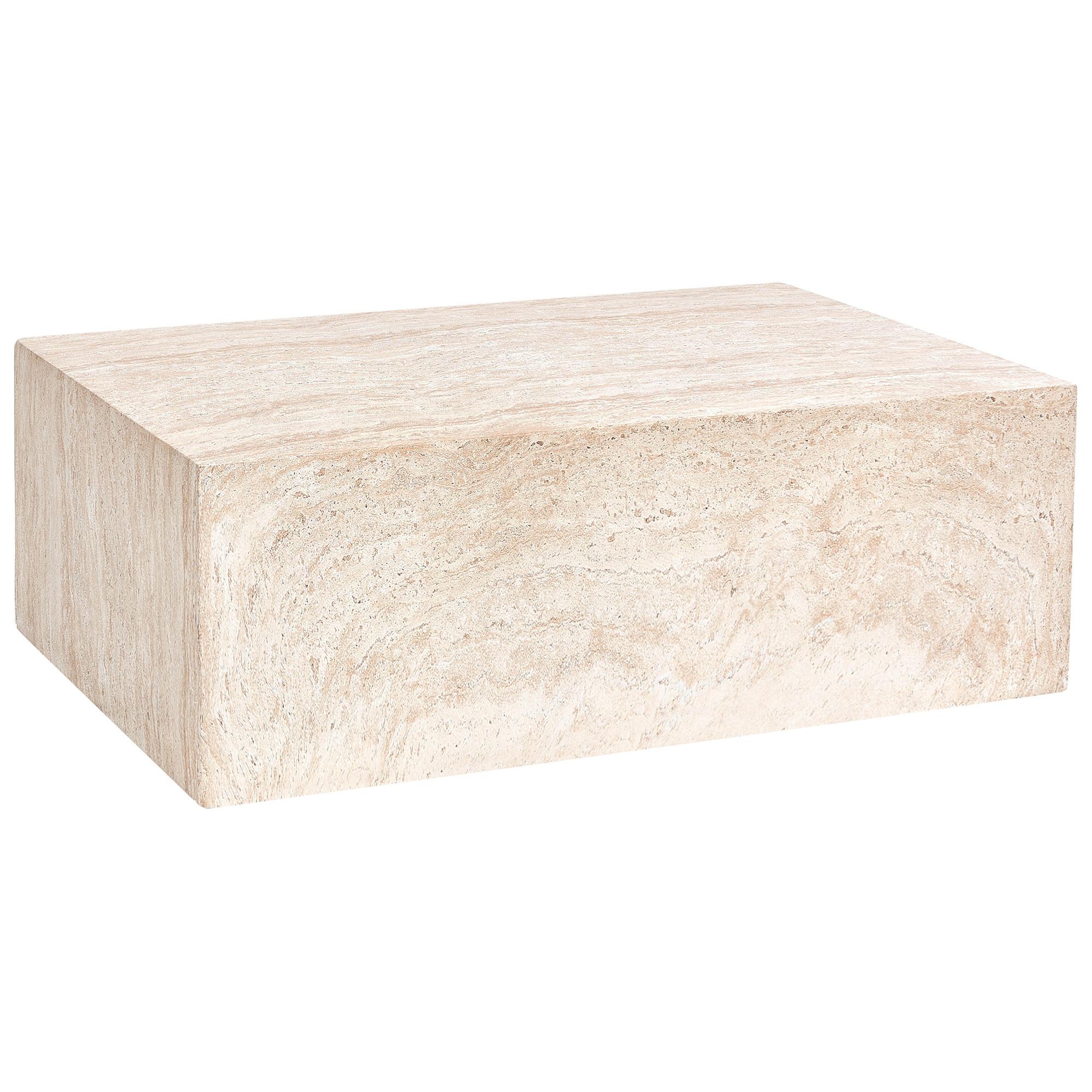 COUCHTISCH 90/66 cm Travertinoptik Nobres - Beige, Keramik (90/66/30cm) - Beliani