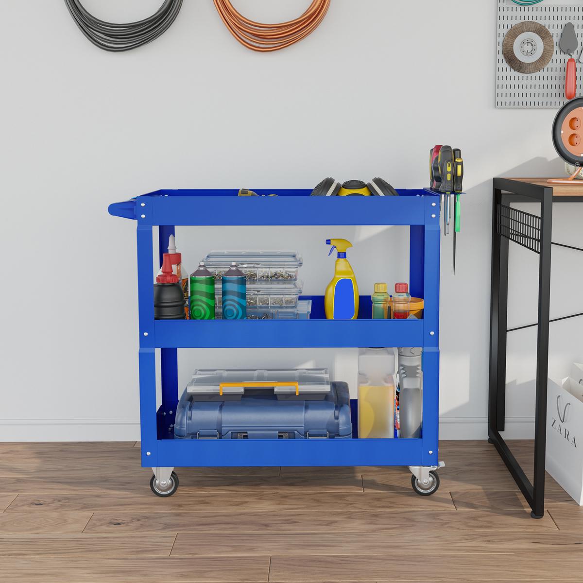 WERKSTATTWAGEN Stahl Blau - Blau, Metall (35.3/76/83cm) - DURHAND
