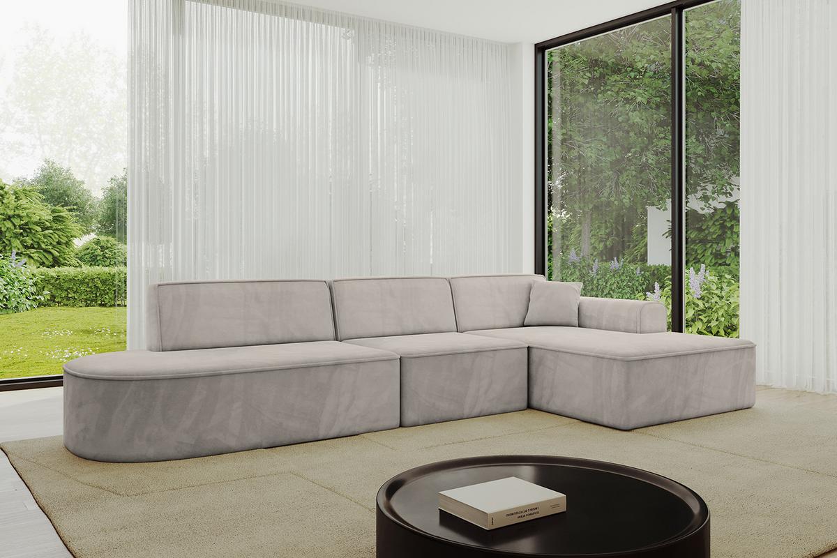 ECKSOFA Ottomane Rechts IREA-L2-v3 - 328x171x79 cm Hellbraun - Hellbraun, Holzwerkstoff/Textil (171/328cm) - ALTDECOR