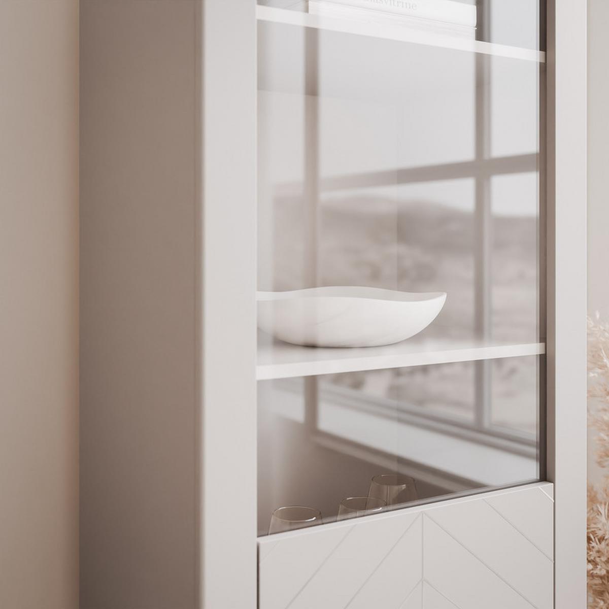 VITRINE LORIEN 59 cm Kaschmir - Kaschmir, Holzwerkstoff/Metall (59.6/197.1/40.6cm) - Idohome