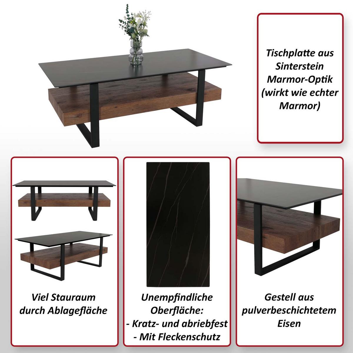 COUCHTISCH rechteck Schwarz - Schwarz, Holz (60/120/43cm) - MCW