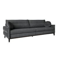 SOFA 3-SITZER Belweder 270 cm, Dunkelgrau, Veloursstoff - Wengefarben/Dunkelgrau, Holz/Textil (268/95/94cm) - Beautysofa