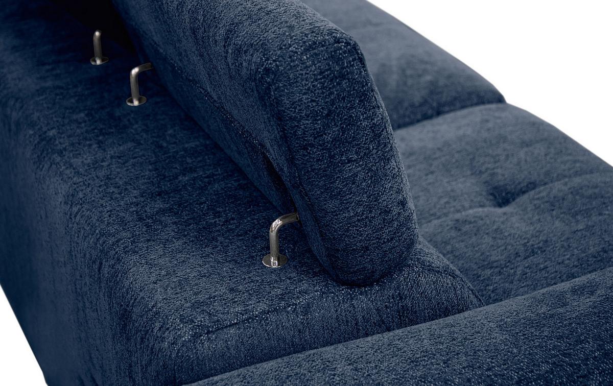 SOFA CALVERA 3-Sitzer mit 1 Relaxfunktion, dunkelblau - Dunkelblau, Holzwerkstoff/Textil (204/79/106cm) - Wozimo