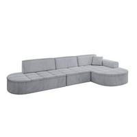 ECKSOFA Ottomane Rechts TARO-L2 - 328x171x79,5 cm Hellgrau - Grau, Holzwerkstoff/Textil (328/171cm) - ALTDECOR