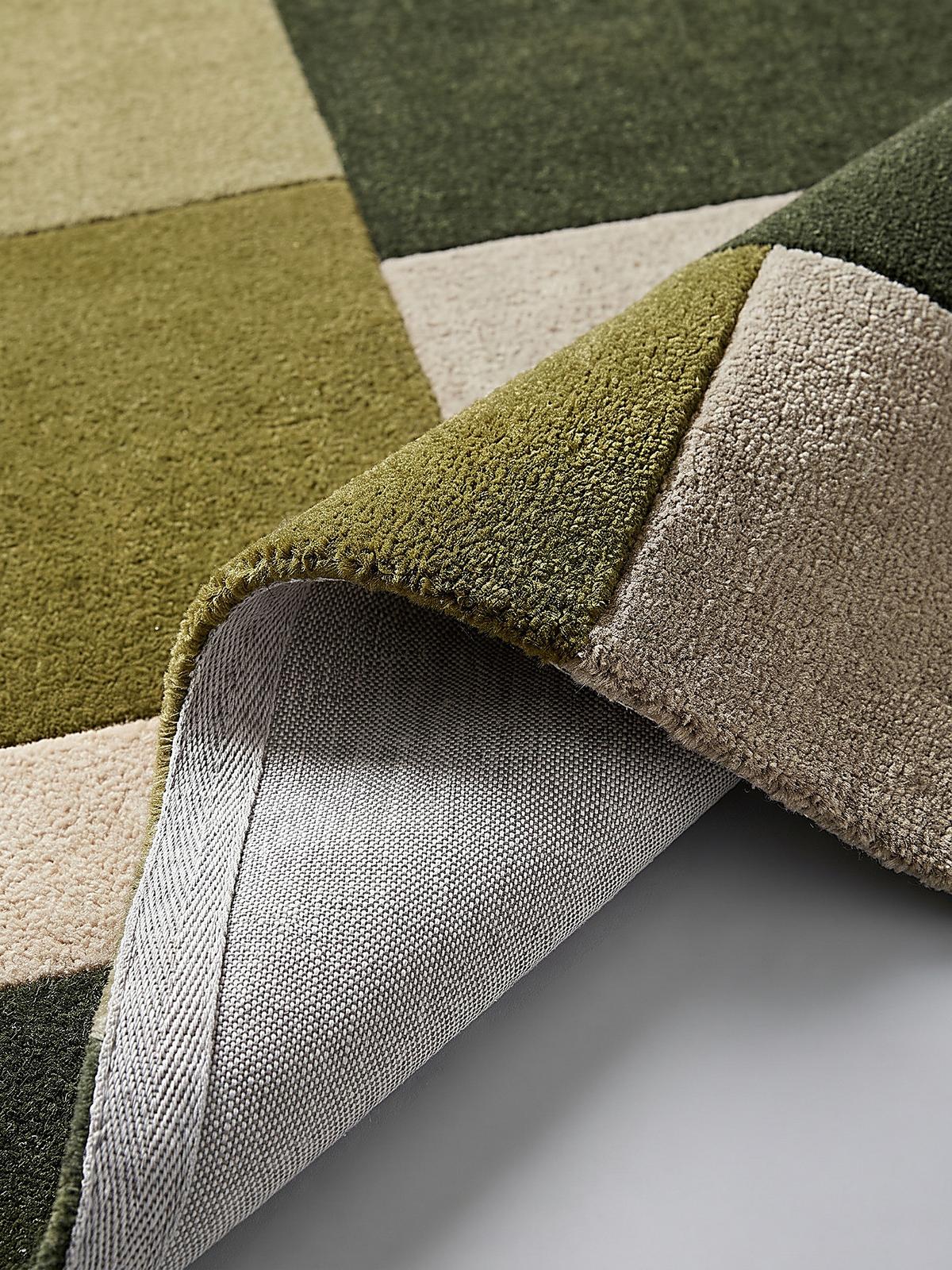 WOLLTEPPICH handgetuftet HALLEIN, Farbblöcke, Erdtöne-Grün, 200 x 290 cm - Grün, Textil (200/290cm) - KADIMA DESIGN