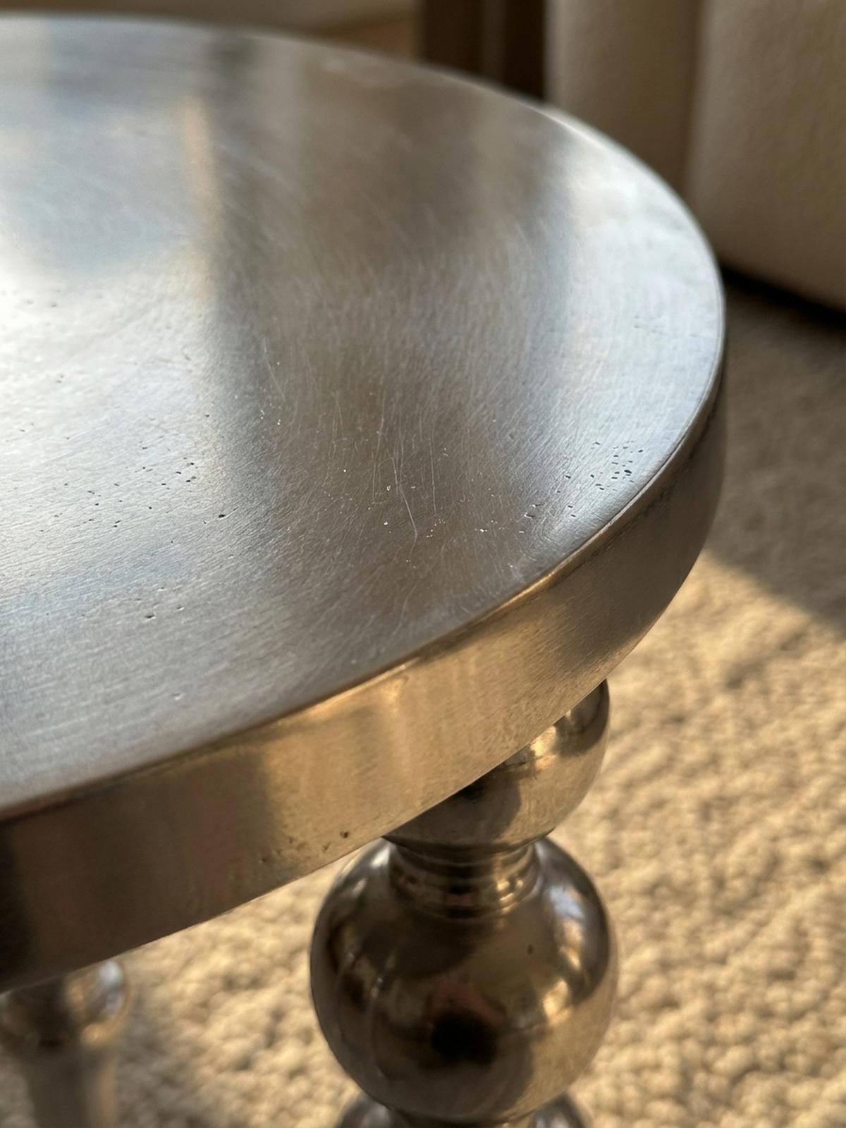 BEISTELLTISCH – Aluminium Silber Dreibein Design 44x44x63 cm - Silberfarben, Metall (44/44/63cm) - KADIMA DESIGN
