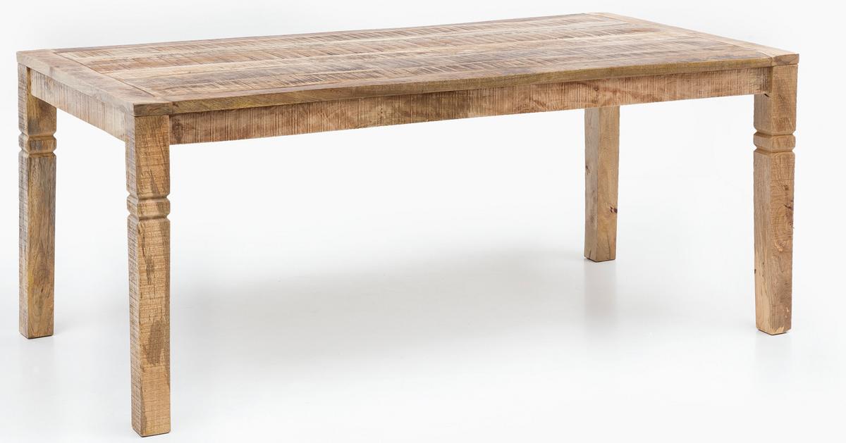 ESSZIMMERTISCH – Rechteckig Mango Massivholz 120x76x70 cm Landhaus - Braun, Holz (120/70/76cm) - KADIMA DESIGN