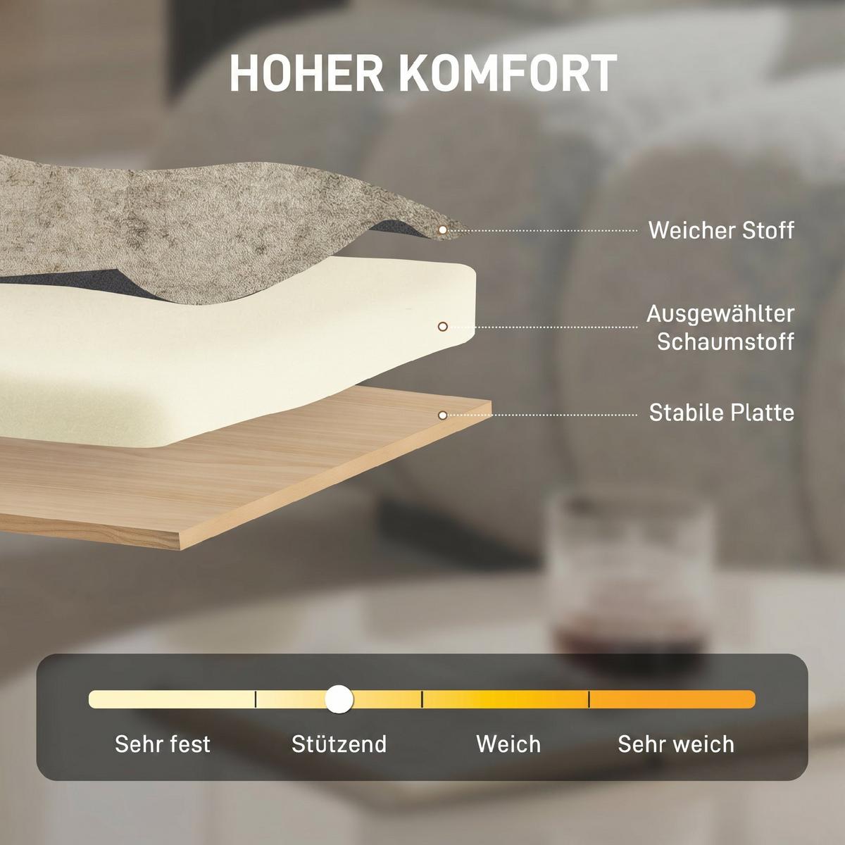 SESSEL Chenille Holz Hellbraun - Hellbraun/Braun, Holz/Textil (63.5/78.5/71cm) - HOMCOM