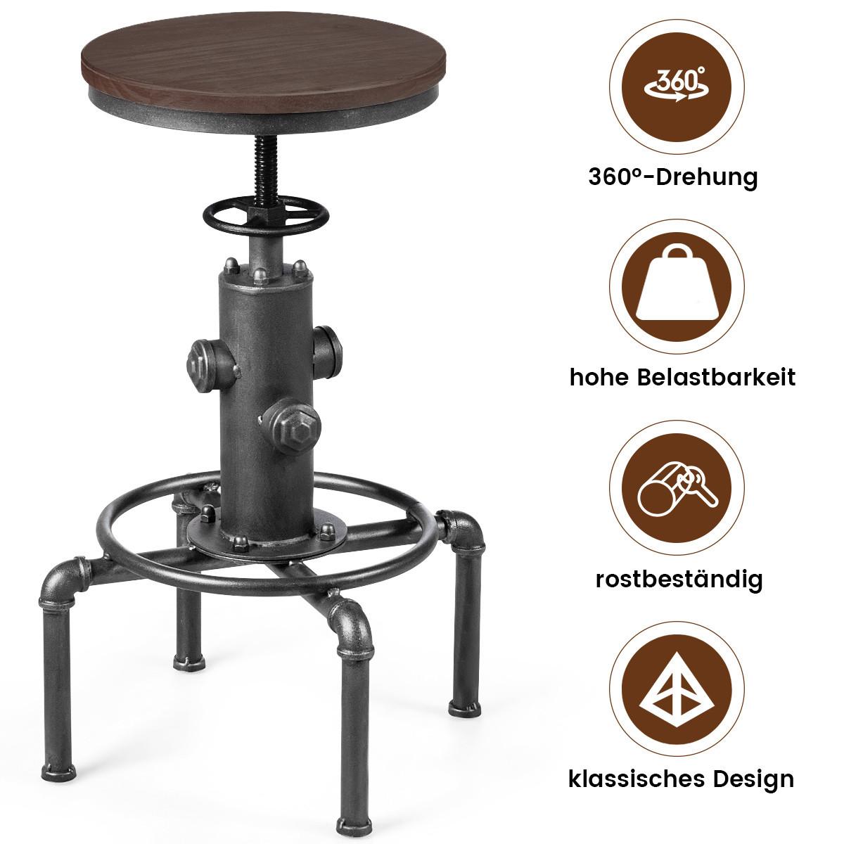 ESSZIMMERSTUHL Barstuhl Bronzed - Bronzefarben, Metall (44/75/44cm) - COSTWAY