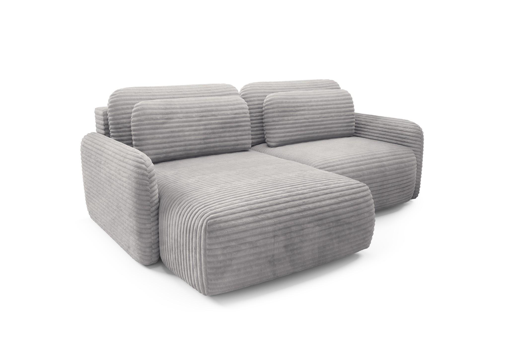 ECKSOFA Simone Mit Schlaffunktion - Grau, Holzwerkstoff/Textil (240/165cm) - Fun Möbel